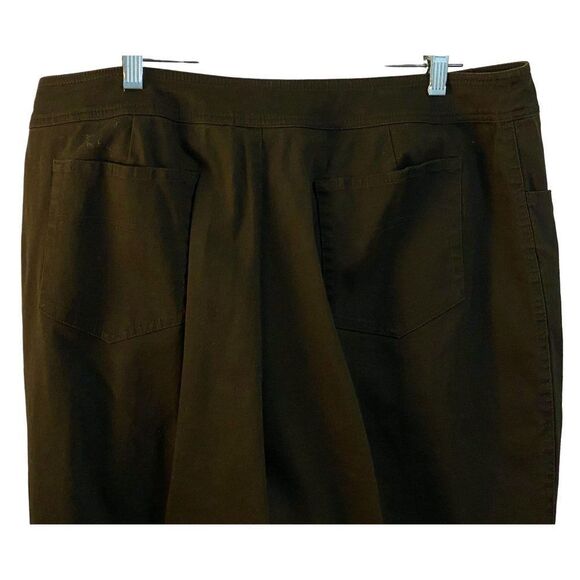 Additions by Chico's Dark Olive Cotton Stretch Pants Classic 5 Pocket Sz 3 L/XL - Picture 4 of 6